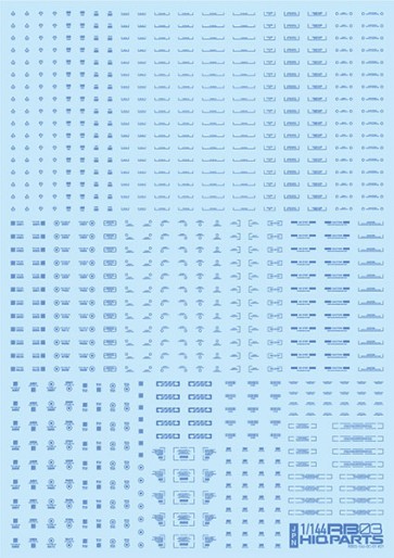 HI Q PARTS 1/144 RB03 Dashboard Decals One Color Blue (1 sheet), HIQ89654, by HI Q PARTS