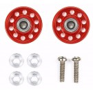 Tamiya Mini 4WD Grade Up Part LIGHTWEIGHT 13MM ALUMINUM BALL-RACE ROLLERS (RINGLESS/RED) (MINI 4WD LIMITED)  , TAM55497, by TAMIYA