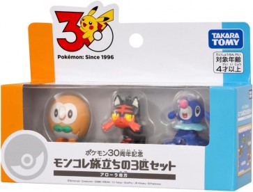TAKARA TOMY Pokemon 30th Anniversary Moncolle Journey Set of 3 Alola Region, TAK98676, by TAKARA TOMY