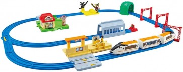 TAKARA TOMY Plarail Scenes galore! Play with Tomica! Action Town Set, TAK90581, by TAKARA TOMY