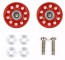 Tamiya Mini 4WD Grade Up Part LIGHTWEIGHT 13MM ALUMINUM BALL-RACE ROLLERS (RINGLESS/RED) (MINI 4WD LIMITED)  , TAM55497, by TAMIYA
