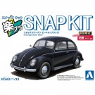 Aoshima 1/32 Raku-Pla Snap Kit No.20-BK Volkswagen Beetle (Black), AOS67994, by AOSHIMA