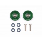 Tamiya 13mm Aluminum Ball-Race Rollers (Ringless/Green)  , TAM56128, by TAMIYA