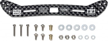 Tamiya Mini 4WD Grade Up Part No.548 HG Carbon Wide Front Plate (2mm) (Sliding Dampers), TAM55484, by TAMIYA