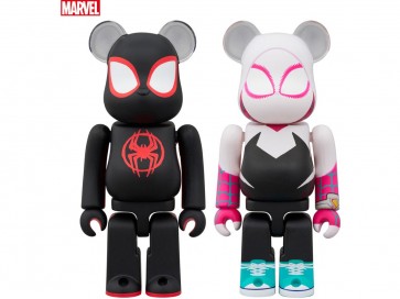 Medicom Toy BE@RBRICK Spider-Man (Miles Morales) & Spider-Gwen 2pcs Set, MED18067, by MEDICOM TOY