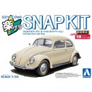 Aoshima 1/32 Raku-Pla Snap Kit No.20-LB Volkswagen Beetle (Light Beige), AOS68007, by AOSHIMA