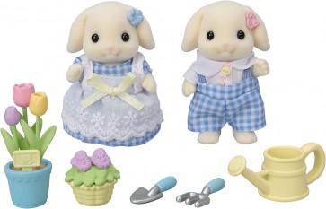 Epoch Sylvanian Families Flower Set -Flora Rabbit Siblings, EPC53098, by Epoch