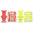 Tamiya MINI 4WD SUPER XX FLUORESCENT-COLOR CHASSIS SET (ORANGE & YELLOW) (MINI 4WD LIMITED)  , TAM54797, by TAMIYA
