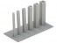 Wave Plastic = Material (Gray) Square Pipe 8 mm 3pcs, WAV24364, by WAVE