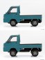 Aoshima 1/32 Raku-Pla Snap Kit No.05CU-BG Subaru Sambar Truck Custom Wheels (Blue Gray), AOS03873, by AOSHIMA
