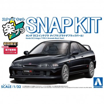 Aoshima 1/32 Raku-Pla Snap Kit No.22-GB Honda DC2 Integra Type R (Granada Black Pearl), AOS69394, by AOSHIMA