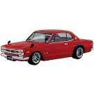 Aoshima 1/32 Raku-Pla Snap Kit No.16CU-RD Nissan C10 Skyline 2000GT-R Custom Wheel (Red), AOS01695, by AOSHIMA