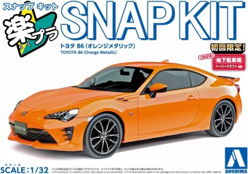 Aoshima 1/32 Raku-Pla Snap Kit No.8-OR Toyota 86 (Orange Metallic), AOS68854, by AOSHIMA