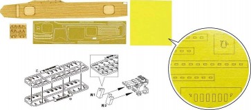 Fujimi 1/700 Special Series IJN AIRCRAFT CARRIER HIYO WOODEN DECK STICKER (W/2PCS 25MM MACHINE GUN)  , FUJ32526, by FUJIMI