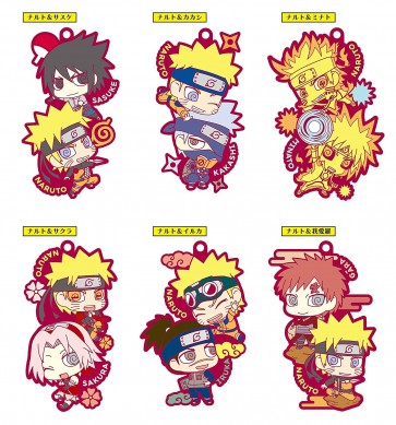 Mega House Rubber Mascot Mou Iccho! Rubber Mascot de Two-man Cel Dattebayo! 1BOX 6pcs , MEG25125, by Mega House