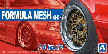 Aoshima  1/24 The Tuned Parts Series No.32 Formula Mesh /4H 14inch , AOS53256, by AOSHIMA