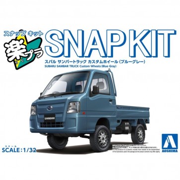 Aoshima 1/32 Raku-Pla Snap Kit No.05CU-BG Subaru Sambar Truck Custom Wheels (Blue Gray), AOS03873, by AOSHIMA