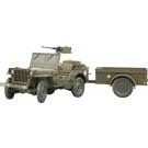 Fine Molds USA 1/4 Ton 4x4 Truck (With Trailer And Machine Gun), FIN20024, by Fine Molds