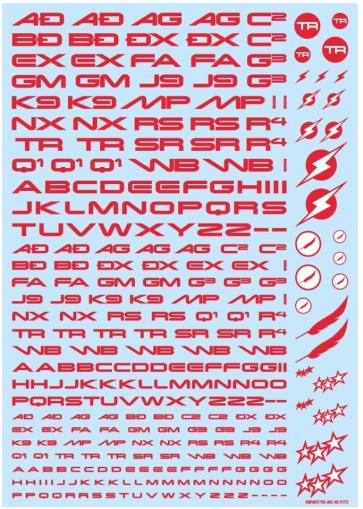 HI Q PARTS TR Decal 3 Alphabet Red (1 piece) , HIQ73639, by HI Q PARTS