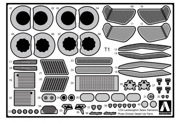 1/24 Lamborghini Sesto Elemento Detail Parts Set, AOS10754, by AOSHIMA