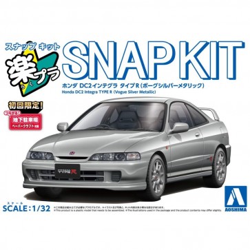 Aoshima 1/32 Raku-Pla Snap Kit No.22-VS Honda DC2 Integra Type R (Borg Silver Metallic), AOS69400, by AOSHIMA