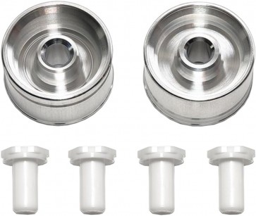Tamiya [MINI 4WD SPECIAL PROJECT] HG Aluminum Wheels for Small Dia. Narrow Tires (24mm) (REVERSIBLE, 2PCS.), TAM56807, by TAMIYA