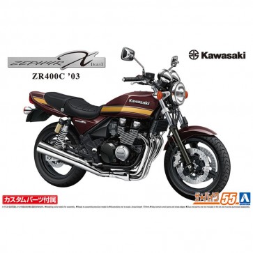 Aoshima 1/12 The Bike No.55 Kawasaki ZR400C ZEPHYR X '03 w/Custom Parts, AOS51689, by AOSHIMA