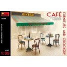 1/35 Table/chair for cafe and crockery, ma10644,