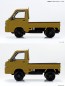 Aoshima 1/32 Raku-Pla Snap Kit No.05CU-OE Subaru Sambar Truck Custom Wheels (Olive), AOS03903, by AOSHIMA