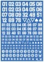 HI Q PARTS DZ Number Decal White 1seat  , HIQ74827, by HI Q PARTS