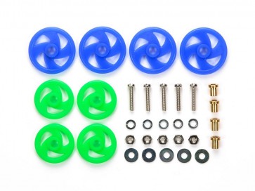 Tamiya 95391 MINI 4WD LOW FRICTION ROLLER SET (BLUE & LIGHT GREEN)  , TAM53912, by TAMIYA