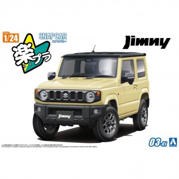 Aoshima 1/24 Raku-Pla Snap Car No.3-CI JB64 Jimny 2018 Chiffon Ivory Metallic, AOS65976, by AOSHIMA