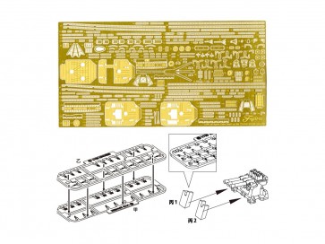 Fujimi 1/700 Special Series IJN AGANO-CLASS CRUISER PHOTO-ETCHED PARTS (W/2PCS 25MM MACHINE GUN)  , FUJ32557, by FUJIMI