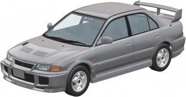 Aoshima 1/24 Raku-Pla Snap Car No.04-QS CE9A Lancer GSR Evolution III 1995 Queen's Silver, AOS67819, by AOSHIMA