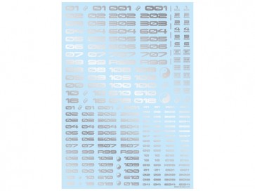 HI Q PARTS TR Decal 3 Number Silver (1pc.), HIQ73912, by HI Q PARTS