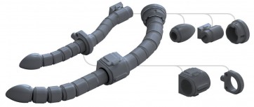 Bandai 1/100 Builders Parts HD MS Pipe 01 Dark Gray , BAN11726, by BANDAI