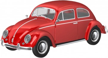 Aoshima 1/32 Raku-Pla Snap Kit No.20-RR Volkswagen Beetle (Ruby Red), AOS68014, by AOSHIMA