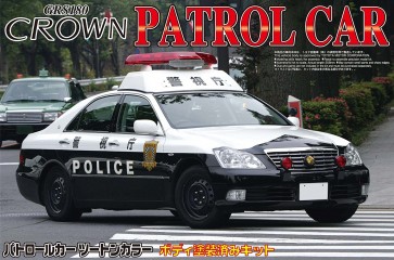 Aoshima 1/24 painted police car series  18 Crown patrol car police officer steel wheel Ver. , AOS03039, by AOSHIMA