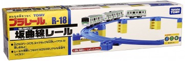 TAKARATOMY Plarail slope curved rail R-18 , TAK50930, by TAKARA TOMY