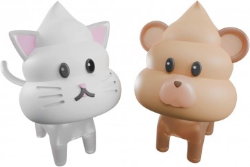 Bandai Clay Model Kit Unkosul Days Animal Shit set Cat&Bear, BAN88545, by BANDAI