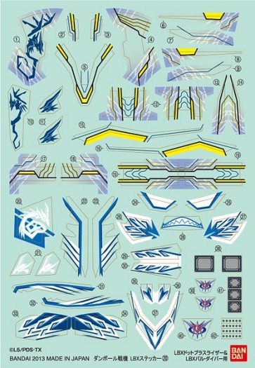 Bandai Danball Senki / Danboru Senki LBX STICKER #20: LBX B & LBX D , BAN44743, by BANDAI