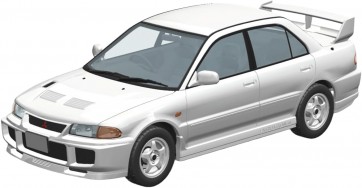 Aoshima 1/24 Raku-Pla Snap Car No.04-SW CE9A Lancer GSR Evolution III 1995 Scotia White, AOS67802, by AOSHIMA