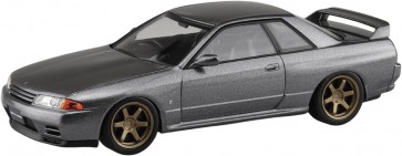 Aoshima 1/32 Raku-Pla Snap Kit No.14CU-GG Nissan R32 Skyline GT-R Custom Wheel (Gun Gray Metallic), AOS02876, by AOSHIMA