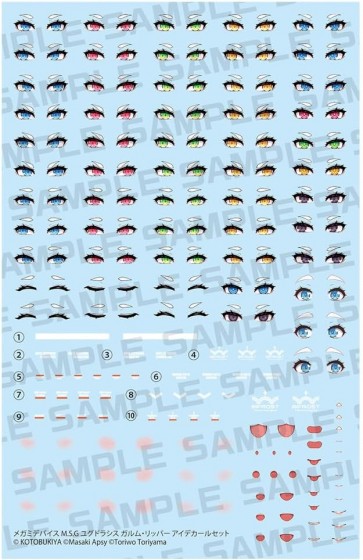 Kotobukiya 1/1 Megami Device M.S.G Yggdrasis Garm Ripper Eye Decal Set, KBY83657, by KOTOBUKIYA