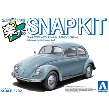 Aoshima 1/32 Raku-Pla Snap Kit No.20-HB Volkswagen Beetle (Horizon Blue), AOS03446, by AOSHIMA