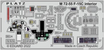 Platz 1/72 U.S. Air Force F-15C Eagle Photo-Etched Parts for Cockpit, PLZ84795, by PLATZ
