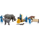 KAIYODO 1/35 ARTPLA Zookeeper and White Rhinoceros Set, KYD90123, by KAIYODO
