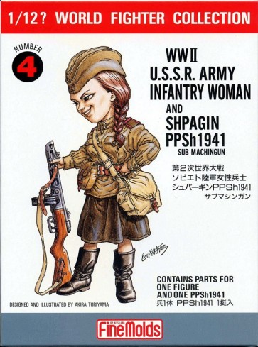 Fine Molds 1/12 World Fighter Collection WW.II Soviet Army Female Soldier Tanya / Shpagina PPSh1941, FIN20544, by Fine Molds