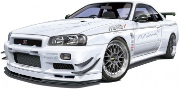 Aoshima 1/24 The Tuned car 34 Mine's BNR34 Skyline GT-R '02 (Nissan)  , AOS05986, by AOSHIMA