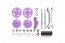 Tamiya Mini 4WD Grade Up Part JR LG DIA STABILIZER HEAD SET. 17MM (PURPLE)  , TAM55190, by TAMIYA